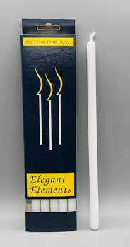 10" White Chime Candle 6 Pack