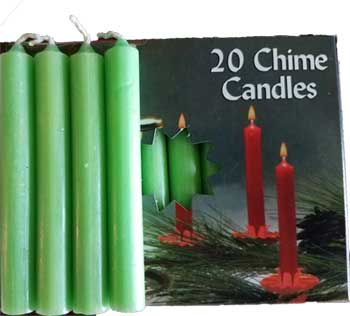 1-2" Apple Green Chime Candle 20 Pack