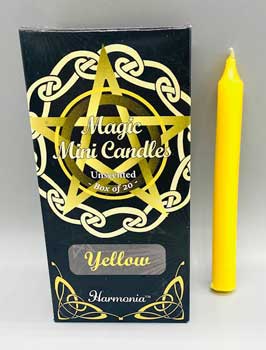 1-2" Dia 5" Long Yellow Chime Candle 20 Pack