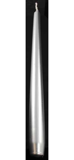 9" Silver Taper Candle