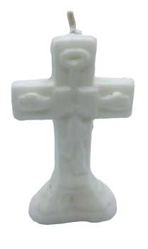 4 1-2" Crucifix White Candle
