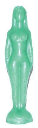 7 1-4" Green Woman Candle