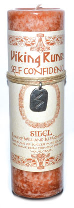 Self Confidence Pillar Candle With Sigel Rune Pendent