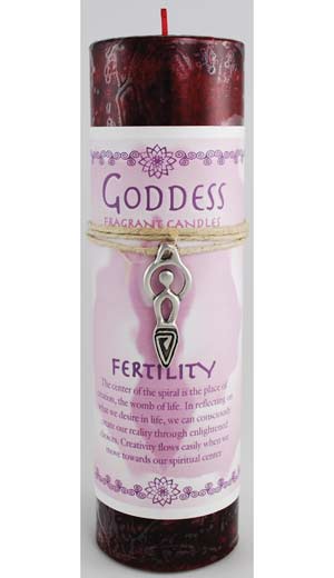 Fertility Pillar Candle With Goddess Necklace