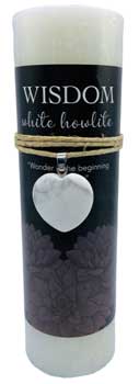 Wisdom Pillar Candle With White Howlite Heart