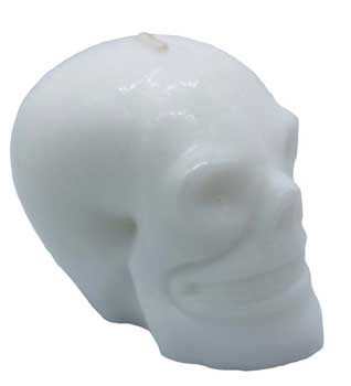 White Skull Candle 3 1-2"