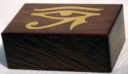 Brass Inlaid Eye Of Horus Box 4" X 6"