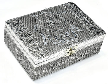 5" X  7" Dream Catcher Metal Over Wood Box