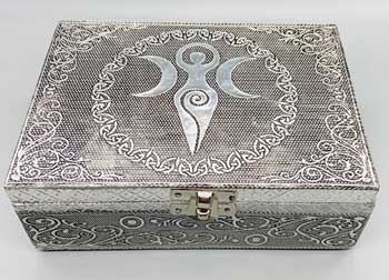 5" X  7" Goddess Of Earth Metal Over Wood Box