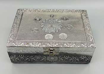 5" X  7" Seven Chakra Metal Over Wood Box