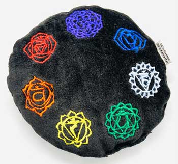 4 1-2" Black Velvet Chakra Cushion