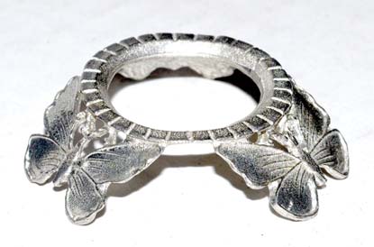 Silver Plated Butterfly Gazing Ball Stand