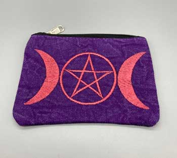 (set Of 2) 4" X 6" Triple Moon Coin Purse