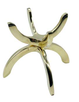 3 1-4" Gold Brass Gazing Ball Stand