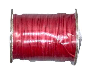 Red Waxed Cotton Cord 1mm 100 Yds