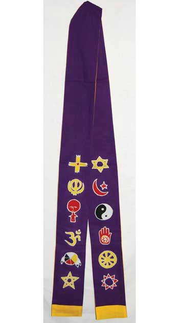 Interfaith Minister's Stole Purple- Gold