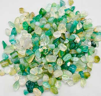 1 Lb Agate, Green Tumbled Chips 8-12mm