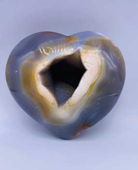 Xx-large Heart Puffed Druze Agate