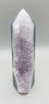 2.0# Amethyst Obelisk W Druse On Front