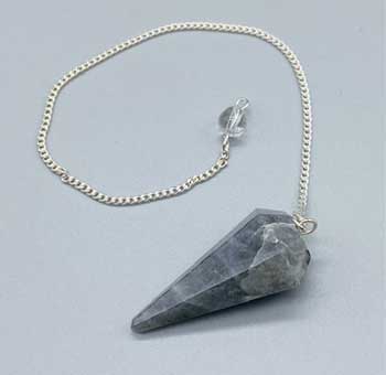 6-sided White Labradorite Pendulum