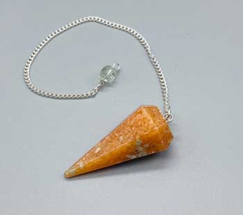 6-sided Orange Sunstone Pendulum