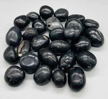 1 Lb Agni Manitite, Black Tumbled Stones 20-22mm