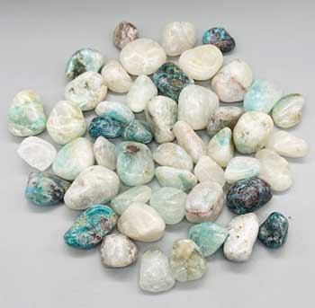 1 Lb Quartz W Chrysocolla Tumbled Stones