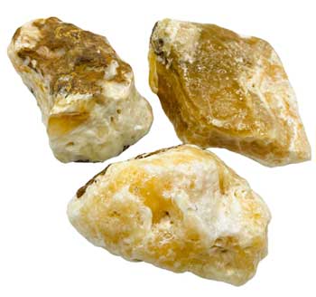 5# Box Calcite, Yellow Acid Washed Untumbled Stone