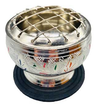 2.25" Engraved Brass Incense Burner