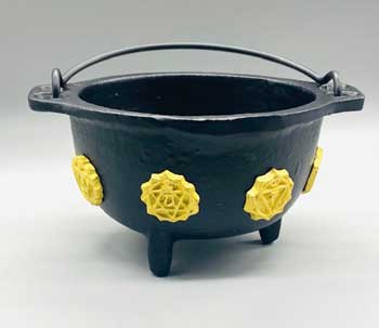 5.5" 7 Chakra Cast Iron Cauldron