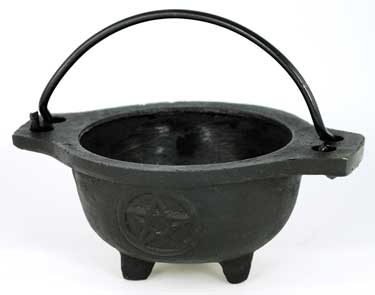 Pentagram Cast Iron Cauldron 3 1-2"