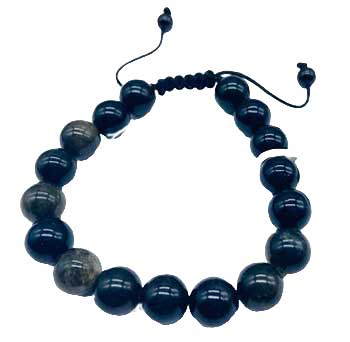 10mm Obsidian, Goldsheen Bracelet