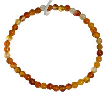 4mm Agate, Brown & Red Bracelet