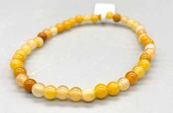 4mm Jade, Yellow Bracelet