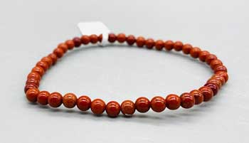 4mm Jasper, Red Bracelet
