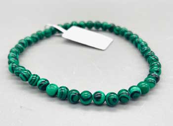 4mm Malachite (synt) Bracelet