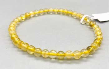 4mm Quartz, Rutilated Bracelet