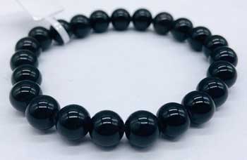 8mm Obsidian, Black Bracelet