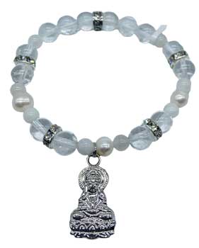 8mm Quartz, Rms, Pearls, Kuan Yin Bracelet