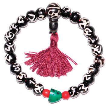 8mm Bone With Om Bracelet