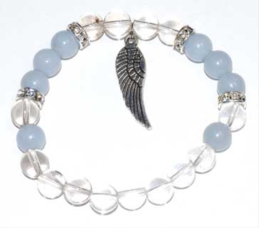 8mm Quartz & Angelite- Angel Wing