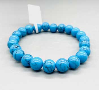 8mm Turquoise, Synthetic Bracelet