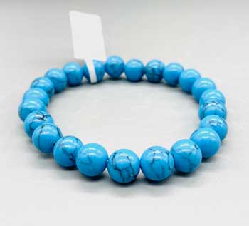 8mm Turquoise, Synthetic Bracelet