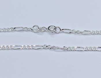 16" Sterling Figaro Chain