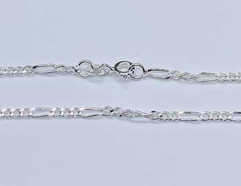 18" Sterling Figaro Chain