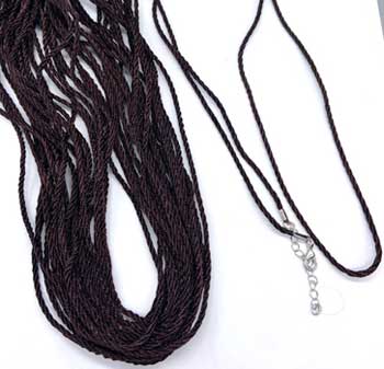 (set Of 25) 36" Braided Necklace Brown Cord 2mm