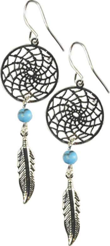 Dream Catcher Earring W- Turquoise