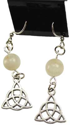 Moonstone Triquetra Earrings