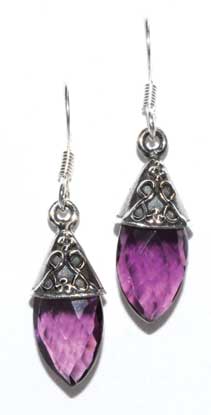 Teardrop Amethyst Earrings