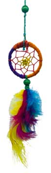 (set Of 6) Rainbow Dreamcatcher Keychain